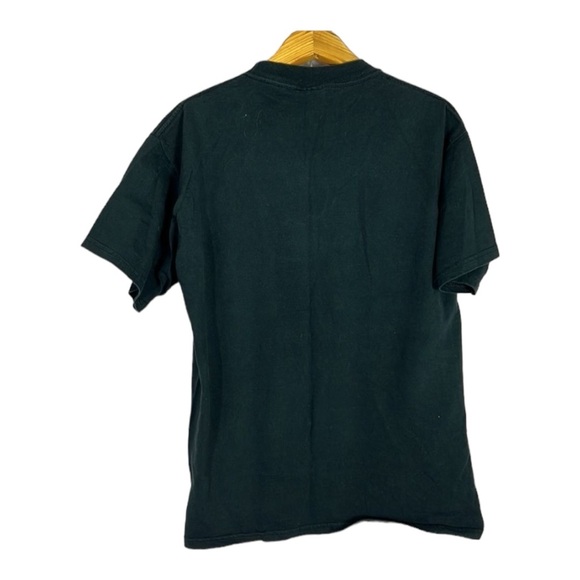 Men’s Vintage 90’s Cool Dad Black Graphic Crayon Writing SS Tee Size Large - Picture 2 of 5